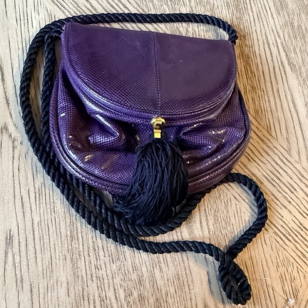 Vintage Susan Gail Crossbody Purse Purple Small - Picture 5 of 9